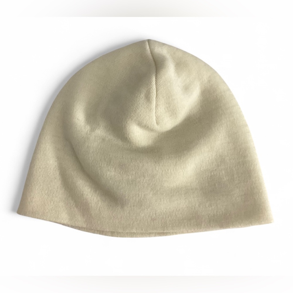 K&B Cream Beanie Hat OS Knit Winter Cozy Neutral